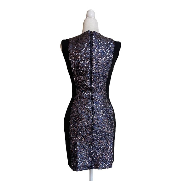 French Connection Sequins Sleeveless Bodycon Mini Dress Women Size6 Stretch - Picture 4 of 17